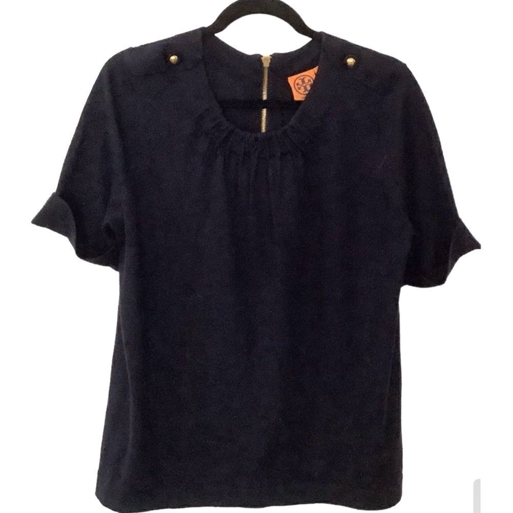 TORY BURCH 100% Navy Merino Wool Sweater  L